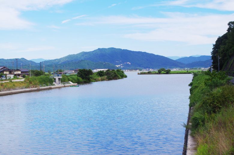 途中に見える西の湖の風景