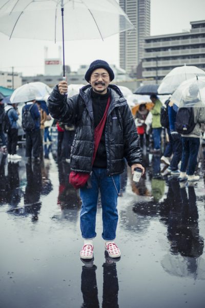 マツイユキヒロさん（23）介護士<br />
「おれのヴァイブスは雨くらいじゃ下がらねえ」