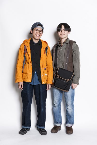 L→R<br />
田村遼さん（21）学生<br />
「DENIM大好きです。」<br />
米田裕紀さん(21）学生<br />
「楽しい!!」