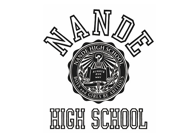 <strong>NANDE HIGH SCHOOL</strong><br />
全てのことに疑問を抱きその疑問がなぜでてくるのかを得意学科にもつ、関西を拠点とした高校