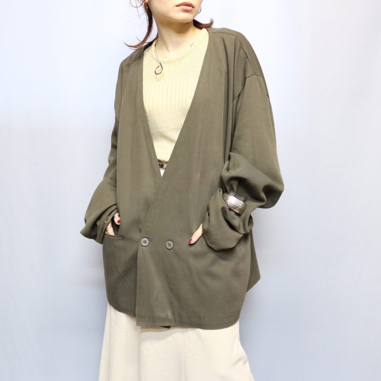 no collar tailored jacket ¥5,800-