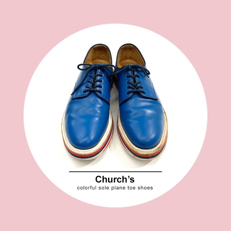 Church's<br />
colorful sole plane toe shoes<br />
SPECIAL PRICE : ¥22,980 → ¥15,980（税抜）