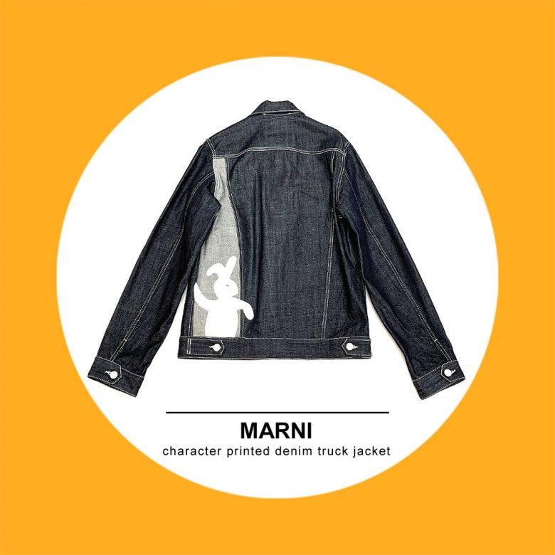 MARNI<br />
character printed denim truck jacket<br />
SPECIAL PRICE : ¥39,980 → ¥35,980（税抜）<br />
<br />
<br />
