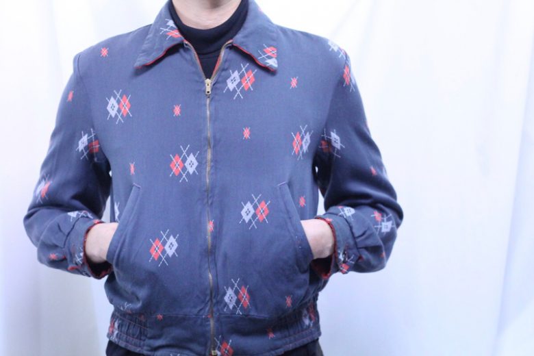 50's reversible﻿ multi pattern﻿ gabardine jacket﻿ ¥ ﻿35800<br />
