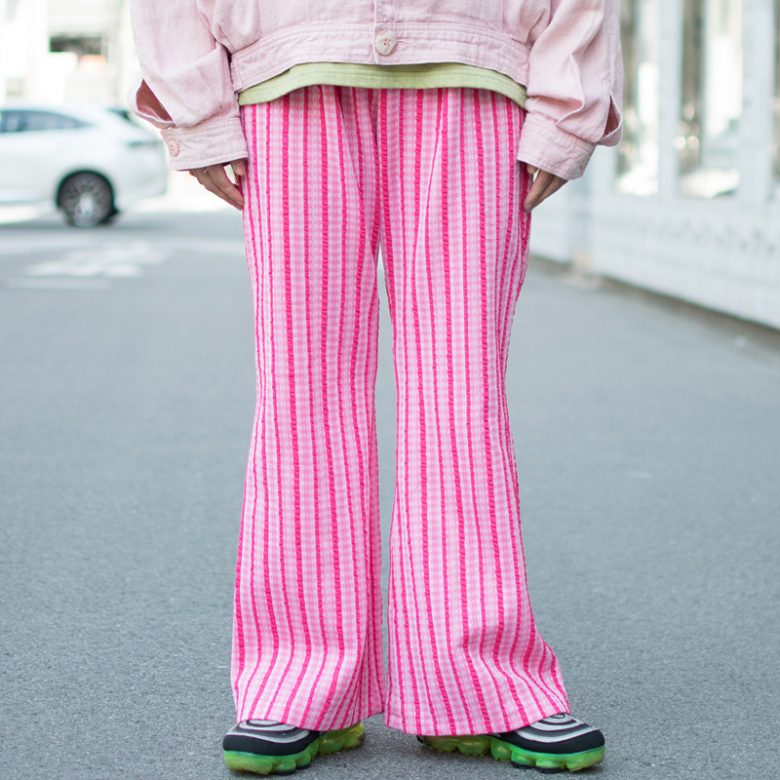 70's Pink Stripe Flare Pants<br />
¥10,450